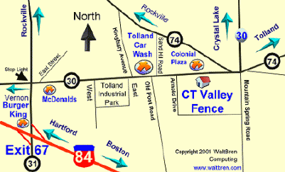 map tp Connecticut Valley Fence